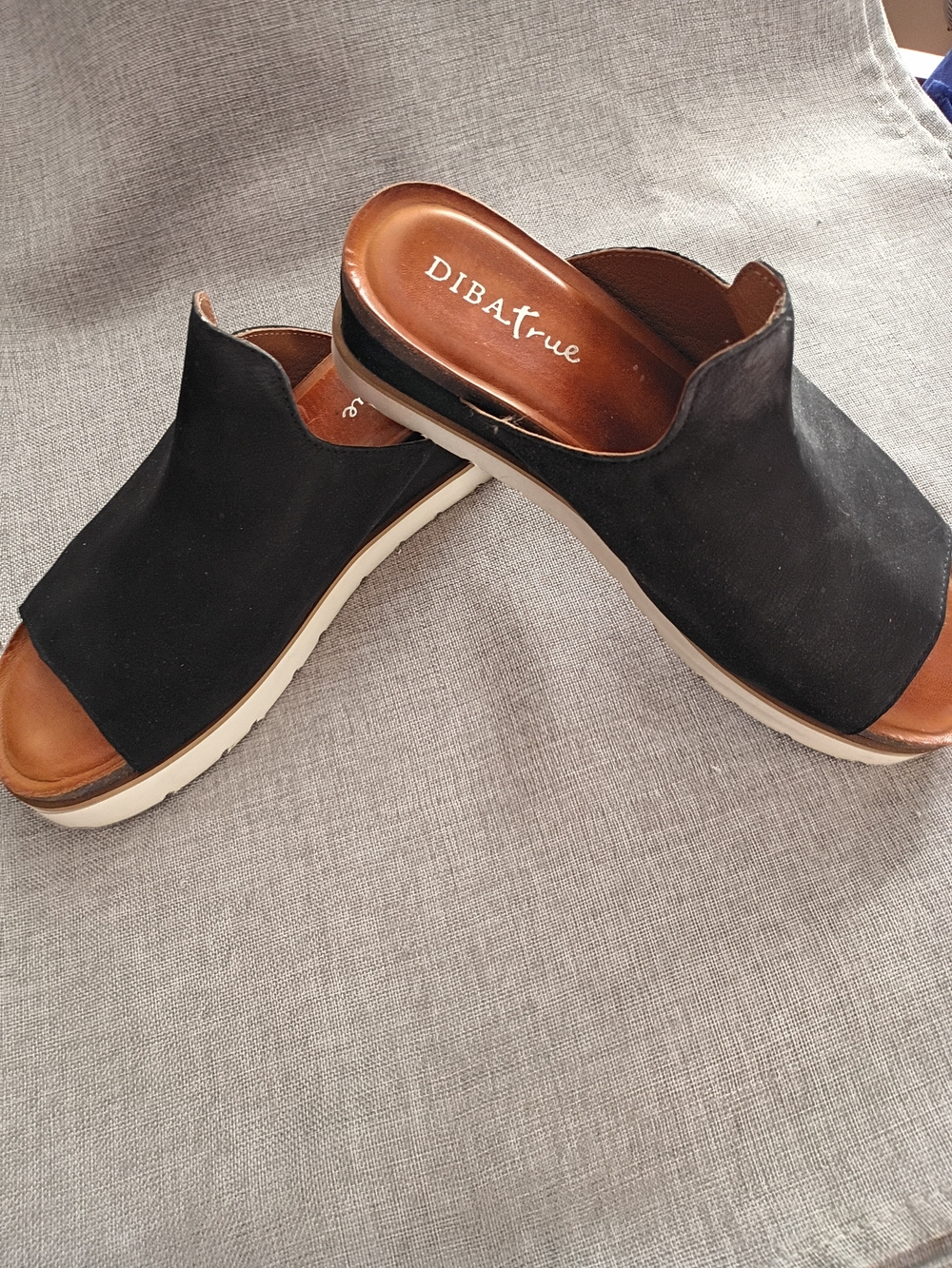 Diba True Black Open-Toe Wedge Slide for Women